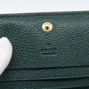 GUCCI Zumi Bifold Wallet Leather Green Gold 570660 Auth bs36232-13