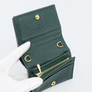 GUCCI Zumi Bifold Wallet Leather Green Gold 570660 Auth bs36232-14