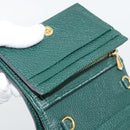 GUCCI Zumi Bifold Wallet Leather Green Gold 570660 Auth bs36232-21