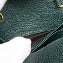 GUCCI Zumi Bifold Wallet Leather Green Gold 570660 Auth bs36232-22