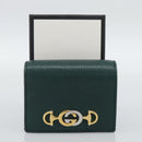 GUCCI Zumi Bifold Wallet Leather Green Gold 570660 Auth bs36232-23