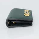GUCCI Zumi Bifold Wallet Leather Green Gold 570660 Auth bs36232-4