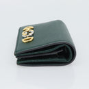 GUCCI Zumi Bifold Wallet Leather Green Gold 570660 Auth bs36232-5