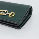 GUCCI Zumi Bifold Wallet Leather Green Gold 570660 Auth bs36232-8