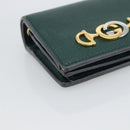 GUCCI Zumi Bifold Wallet Leather Green Gold 570660 Auth bs36232-9