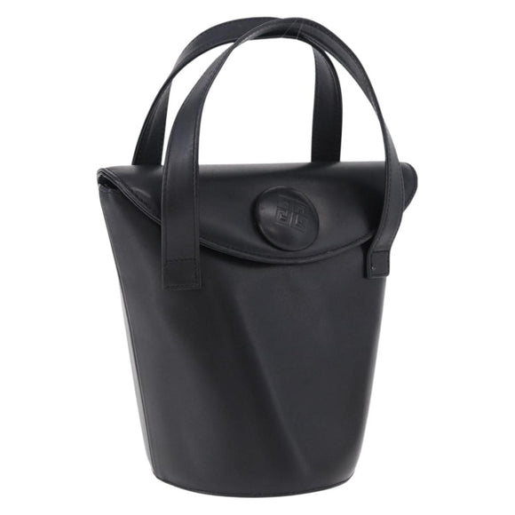GIVENCHY Hand Bag Leather Black Gold Auth bs36233A