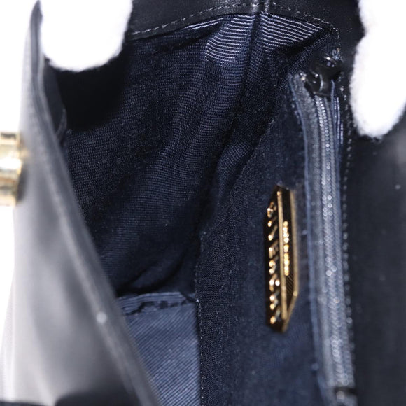 GIVENCHY Hand Bag Leather Black Gold Auth bs36233A