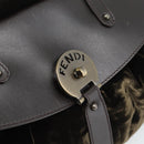FENDI Hand Bag Velor Brown Gold Auth bs36234-19