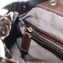 FENDI Hand Bag Velor Brown Gold Auth bs36234-23