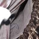 FENDI Hand Bag Velor Brown Gold Auth bs36234-24