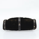 FENDI Hand Bag Velor Brown Gold Auth bs36234-5
