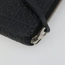 LOEWE Anagram Long Wallet Leather Black Silver Auth bs36239-15