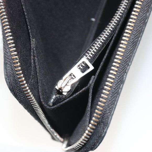 LOEWE Anagram Long Wallet Leather Black Silver Auth bs36239