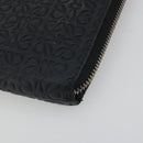 LOEWE Anagram Long Wallet Leather Black Silver Auth bs36239-7