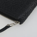 LOEWE Anagram Long Wallet Leather Black Silver Auth bs36239-14