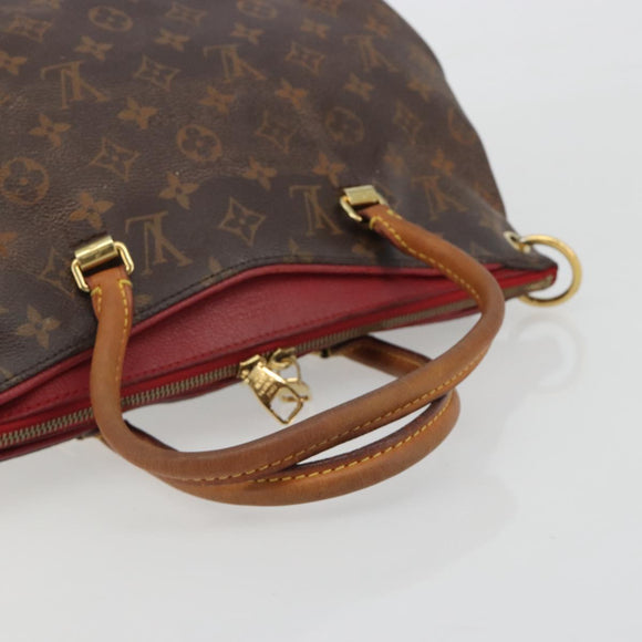 LOUIS VUITTON Monogram Pallas MM Hand Bag 2way Red M41175 LV Auth bs36246