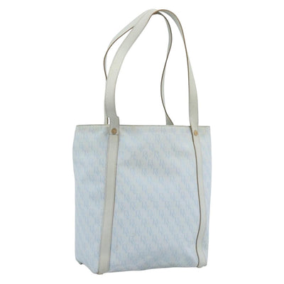 BOTTEGA VENETA Tote Bag Canvas Light Blue Gold Auth bs36249