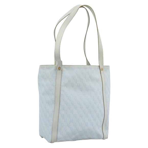 BOTTEGA VENETA Tote Bag Canvas Light Blue Gold Auth bs36249