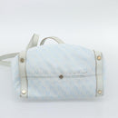 BOTTEGA VENETA Tote Bag Canvas Light Blue Gold Auth bs36249-5