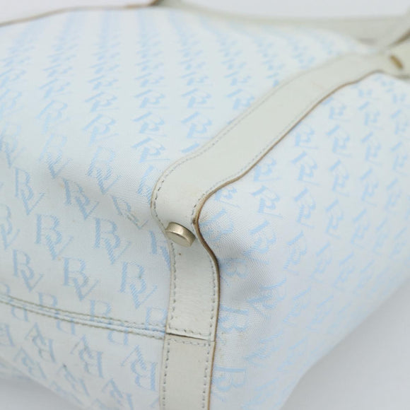 BOTTEGA VENETA Tote Bag Canvas Light Blue Gold Auth bs36249