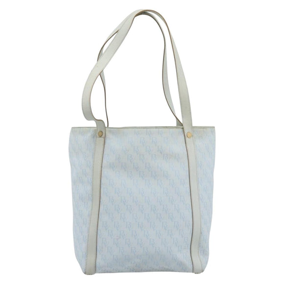 BOTTEGA VENETA Tote Bag Canvas Light Blue Gold Auth bs36249