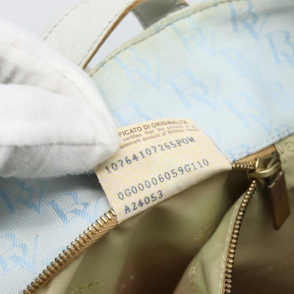 BOTTEGA VENETA Tote Bag Canvas Light Blue Gold Auth bs36249
