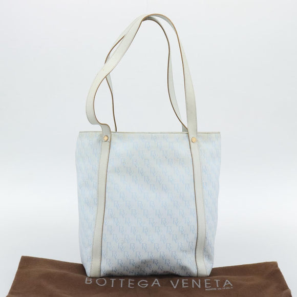 BOTTEGA VENETA Tote Bag Canvas Light Blue Gold Auth bs36249
