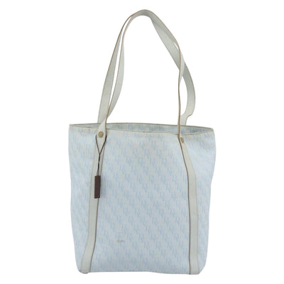 BOTTEGA VENETA Tote Bag Canvas Light Blue Gold Auth bs36249 - 0