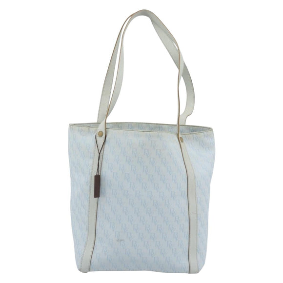 BOTTEGA VENETA Tote Bag Canvas Light Blue Gold Auth bs36249