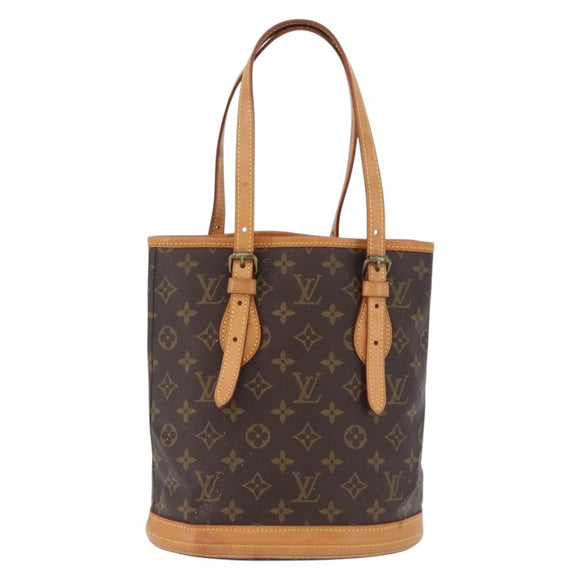 LOUIS VUITTON Monogram Bucket PM Shoulder Bag M42238 LV Auth bs36252
