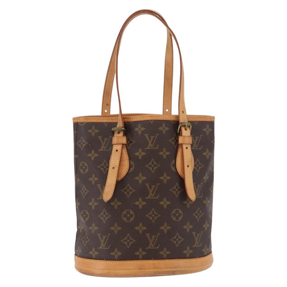 LOUIS VUITTON Monogram Bucket PM Shoulder Bag M42238 LV Auth bs36252