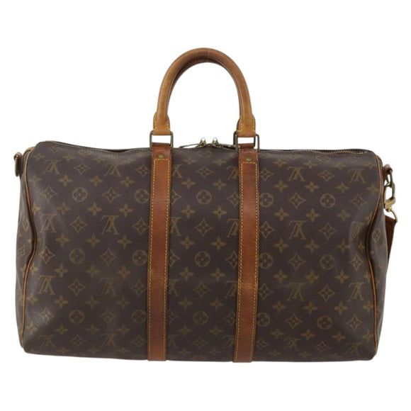 LOUIS VUITTON Monogram Keepall Bandouliere 45 Boston Bag M41418 LV Auth bs36253