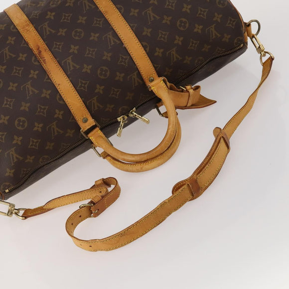 LOUIS VUITTON Monogram Keepall Bandouliere 50 Boston Bag M41416 LV Auth bs36255
