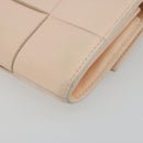 BOTTEGA VENETA MAXI INTRECCIATO Cassette Wallet Leather Beige Gold Auth bs36262-10