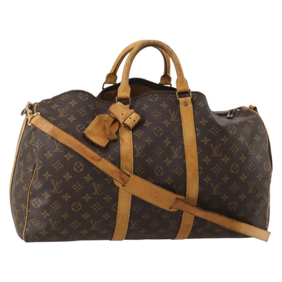LOUIS VUITTON Monogram Keepall Bandouliere 50 Boston Bag M41416 LV Auth bs36266