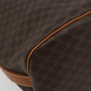 CELINE Macadam Canvas Shoulder Bag PVC Leather Brown Gold Auth bs36270-11