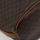 CELINE Macadam Canvas Shoulder Bag PVC Leather Brown Gold Auth bs36270-13