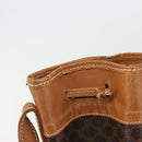 CELINE Macadam Canvas Shoulder Bag PVC Leather Brown Gold Auth bs36270-14