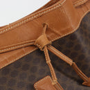 CELINE Macadam Canvas Shoulder Bag PVC Leather Brown Gold Auth bs36270-15