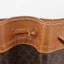 CELINE Macadam Canvas Shoulder Bag PVC Leather Brown Gold Auth bs36270-17