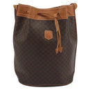 CELINE Macadam Canvas Shoulder Bag PVC Leather Brown Gold Auth bs36270-2