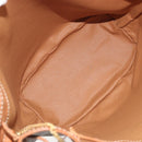 CELINE Macadam Canvas Shoulder Bag PVC Leather Brown Gold Auth bs36270-20