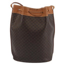 CELINE Macadam Canvas Shoulder Bag PVC Leather Brown Gold Auth bs36270-3