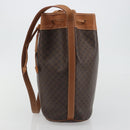 CELINE Macadam Canvas Shoulder Bag PVC Leather Brown Gold Auth bs36270-4