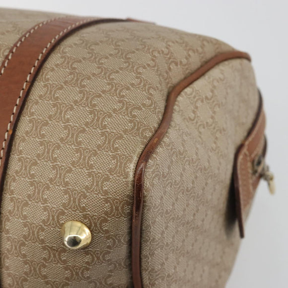 CELINE Macadam Canvas Hand Bag PVC Beige Gold Auth bs36271