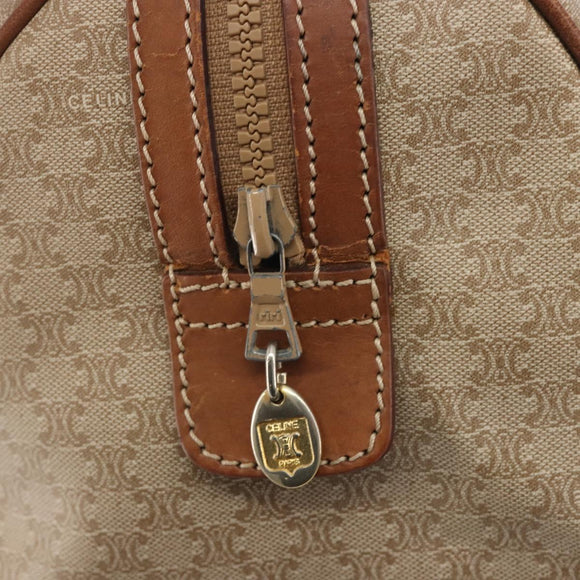 CELINE Macadam Canvas Hand Bag PVC Beige Gold Auth bs36271