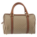 CELINE Macadam Canvas Hand Bag PVC Beige Gold Auth bs36271-3