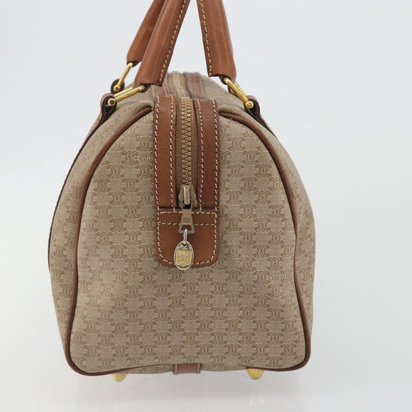 CELINE Macadam Canvas Hand Bag PVC Beige Gold Auth bs36271