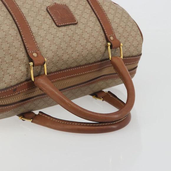 CELINE Macadam Canvas Hand Bag PVC Beige Gold Auth bs36271