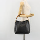 GUCCI Bamboo Shoulder Bag Leather Black Gold 001 2123 1633 Auth bs36272-21